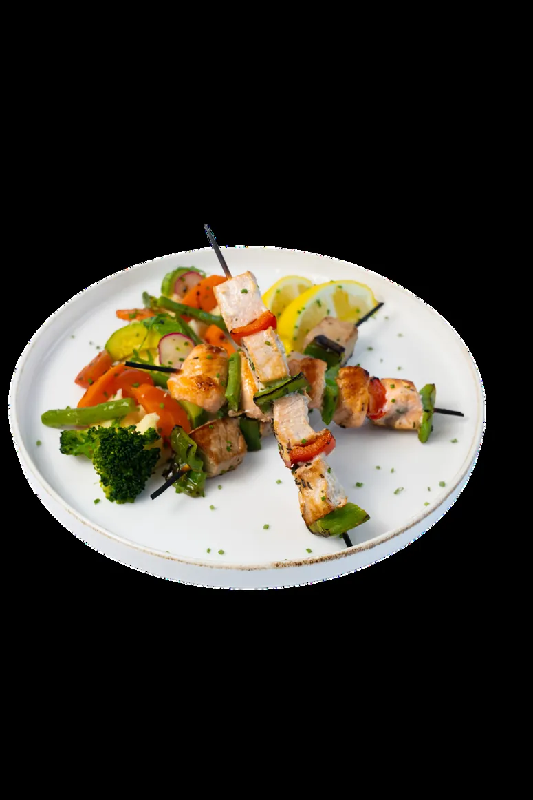 Brochette de poissons assortis